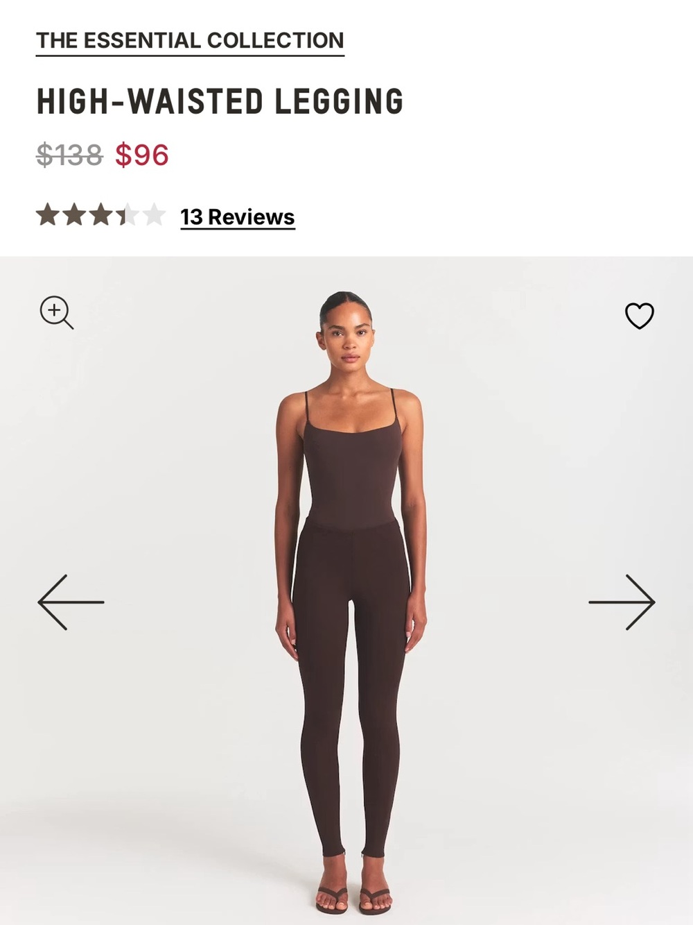 SKIMS Essential Pant High Waisted Leggings Brown Cocoa Size Small NWT!!